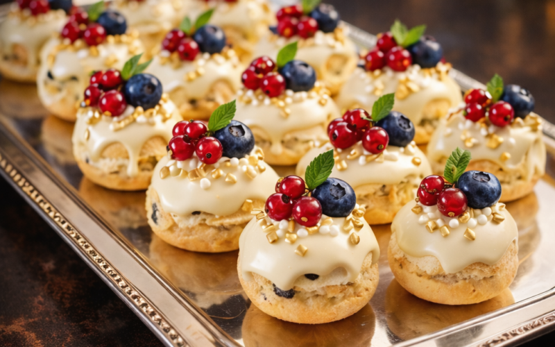 BEYAZ ÇİKOLATALI ORMAN MEYVELİ PROFİTEROL TOPLARI