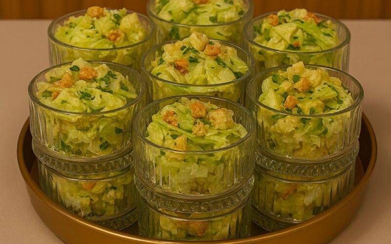 CEVİZLİ AVAKADOLU YEŞİL SALATA (HARDAL SOS EŞLİĞİNDE)