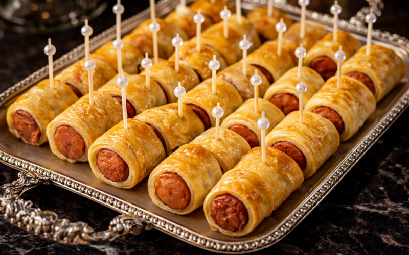 BAKLAVA YUFKASINDA MİNİ SOSİSLİ RULO BÖREK