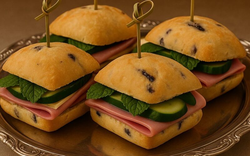 Mini Sandwich (jambon/kaşar peyniri/krem peynir/Salatalık/Taze Nane)