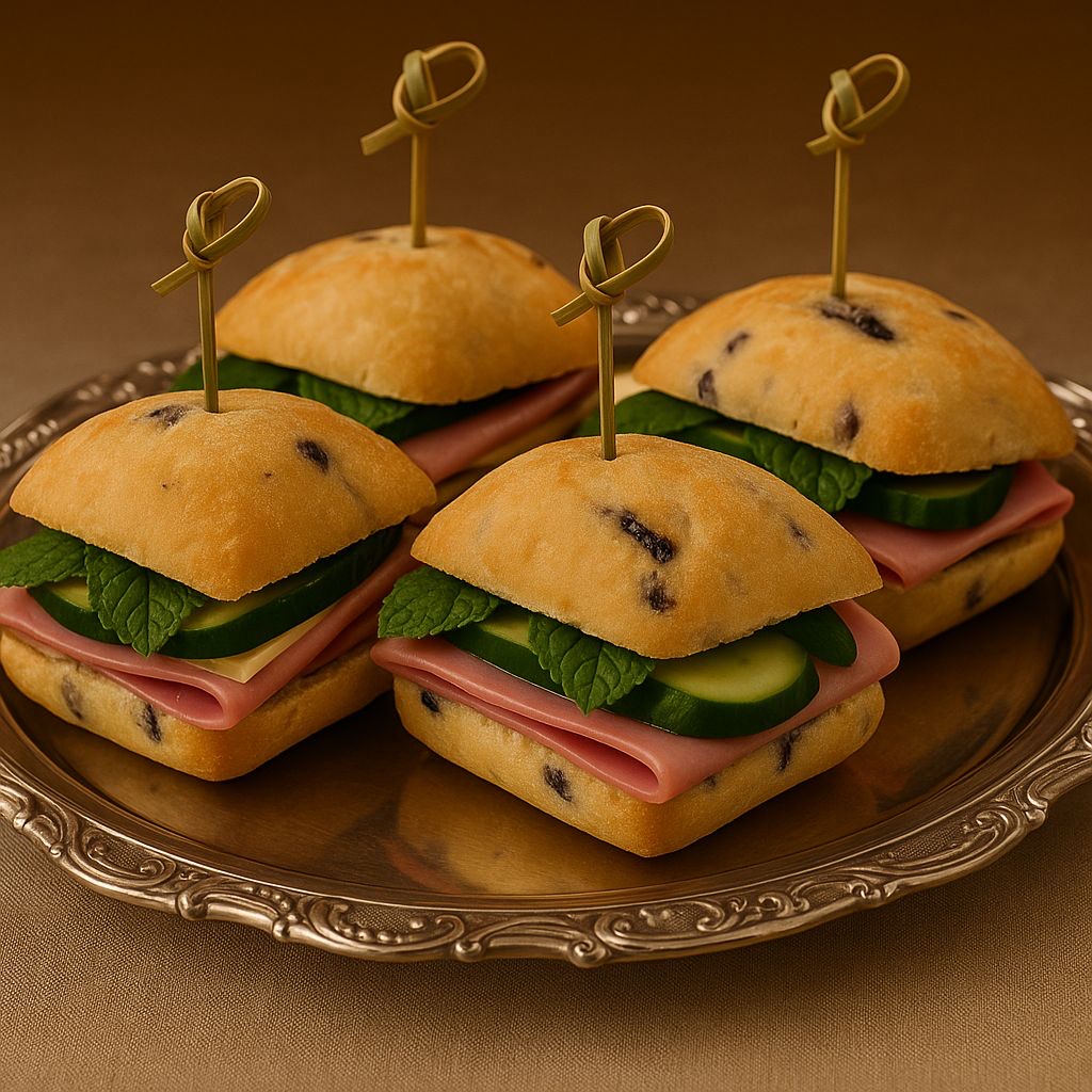 Mini Sandwich (jambon/kaşar peyniri/krem peynir/Salatalık/Taze Nane)